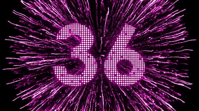 4K粉紫色霓虹灯60秒倒计时宽屏
