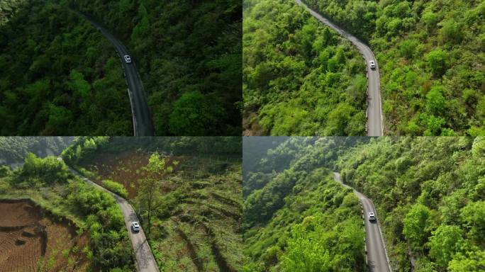 山路跟车航拍