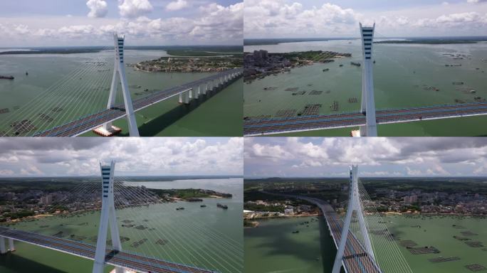 海南海口海文大桥航拍原创4K