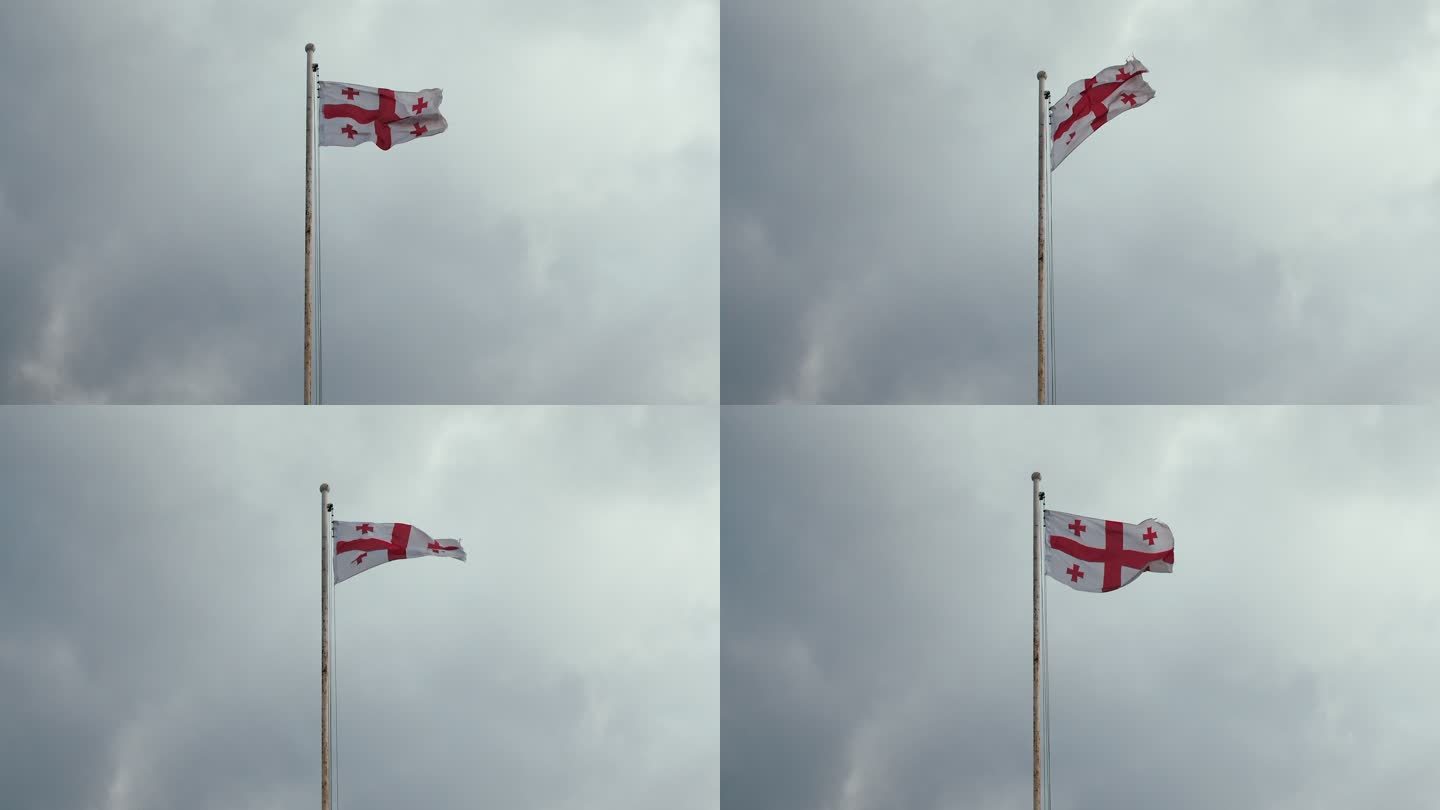 格鲁吉亚国旗挥舞迎风飘扬