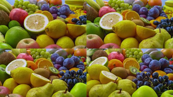 SLO MO LD柠檬和其他水果品种旋转