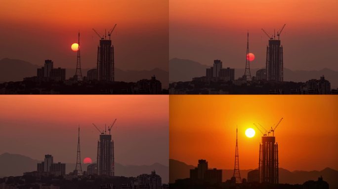 重庆宣传片片头新地标陆海国际日落延时摄影