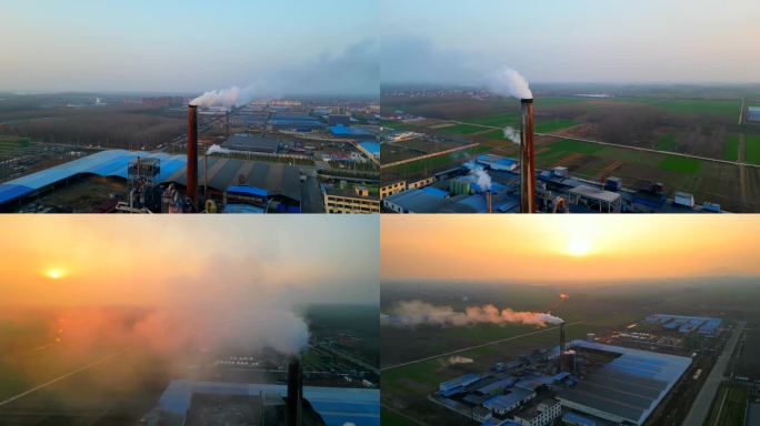 4K 环境污染 烟囱冒烟 工业污染