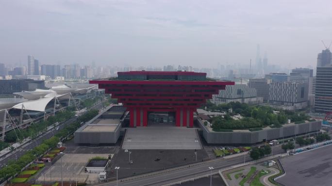 上海世博园中国馆航拍原创4K