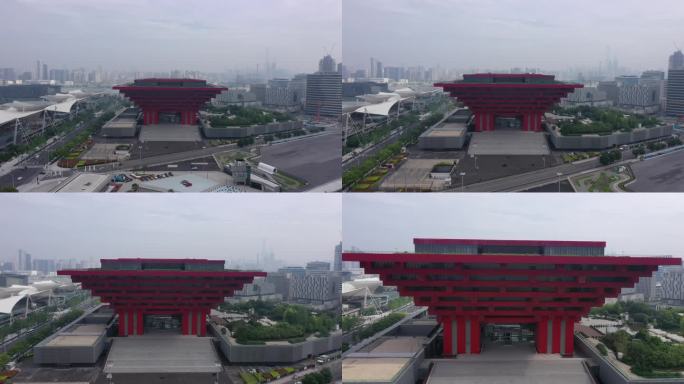 上海世博园中国馆航拍原创4K