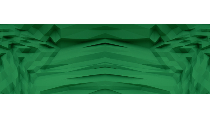 【宽屏时尚背景】绿色3D镜像折角几何起伏