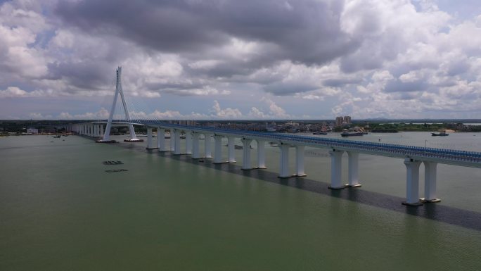 海南海口海文大桥航拍原创4K