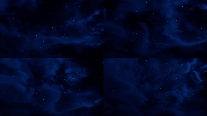 【HD天空】唯美星空蓝色薄云长夜星夜奇幻