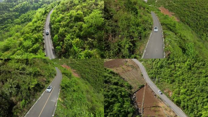 山路跟车航拍