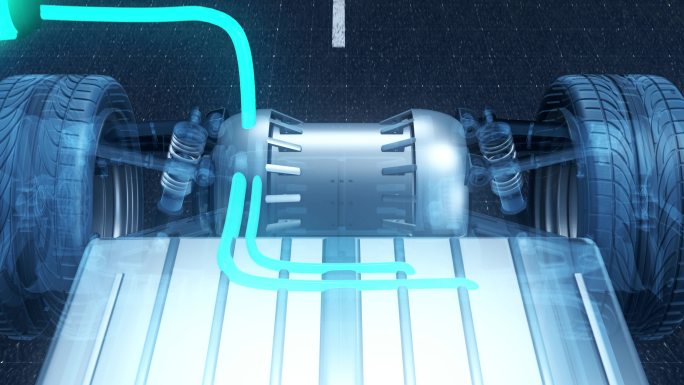 新能源汽车模型充电展示三维动画视频素材