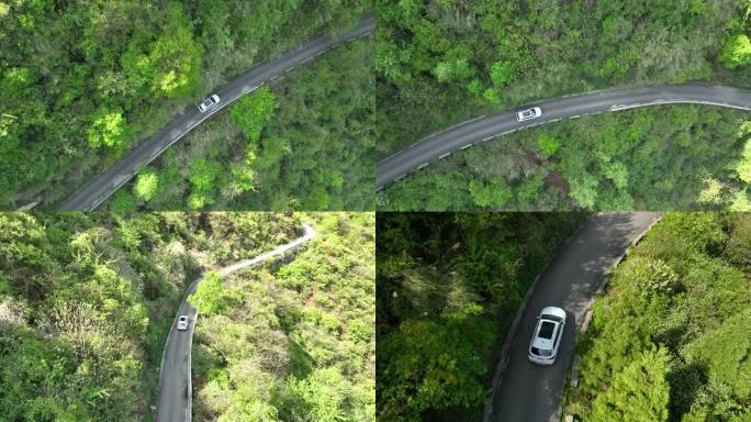 山路跟车航拍