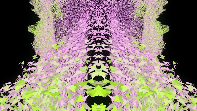 【4K时尚空间】粒子飞散粉绿花海虚幻镜像