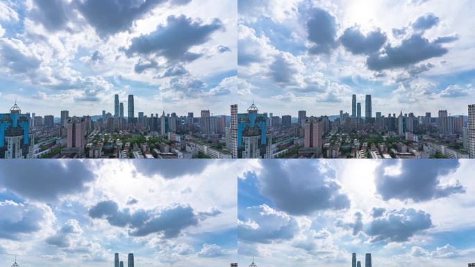 长沙城市中心蓝天白云延时