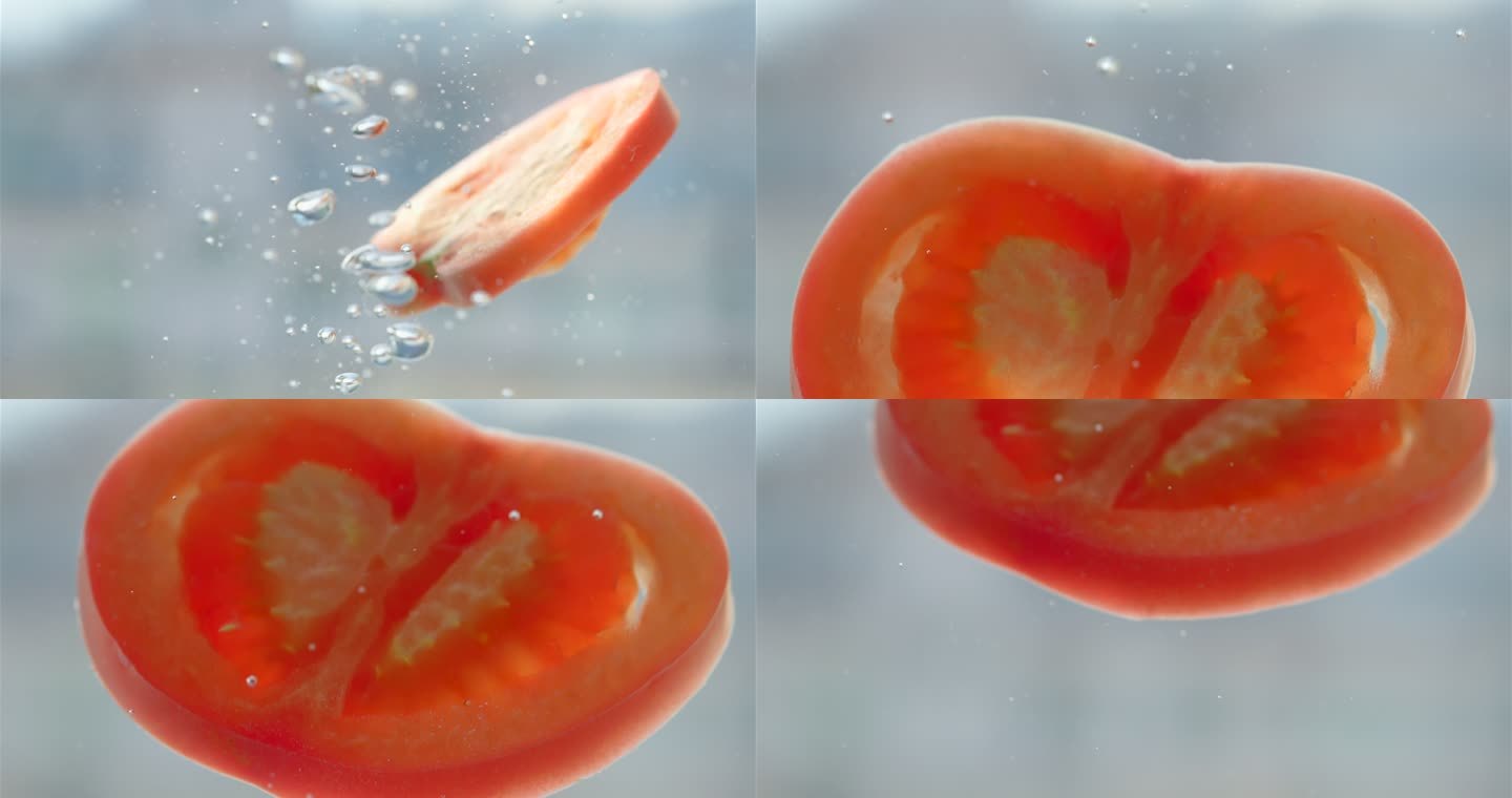 入水的番茄切片