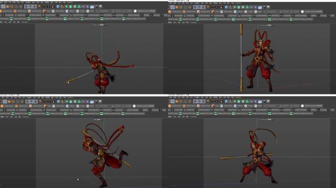 孙悟空C4D模型动作工程