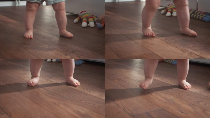 婴儿学习走路婴儿学习走路可爱脚丫蹒跚学步