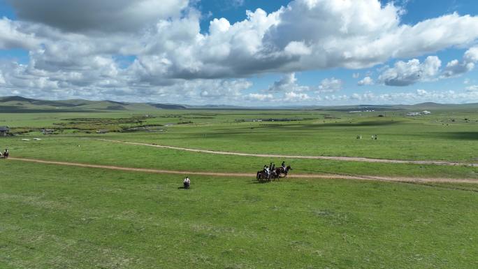 航拍呼伦贝尔大草原