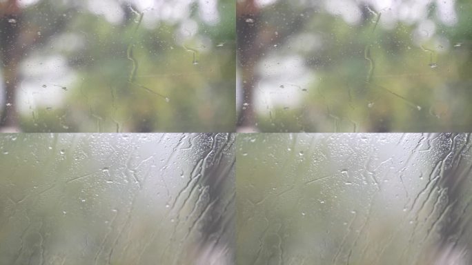 玻璃上雨水雨滴