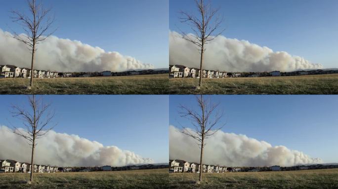 高清视频家庭与烟雾科罗拉多洛基山野火