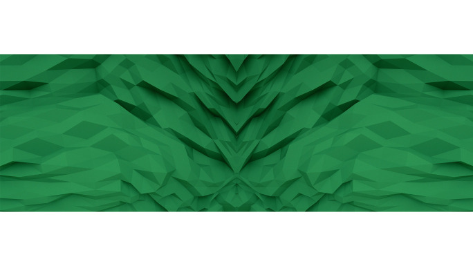 【宽屏时尚背景】绿色多边几何起伏抽象立体