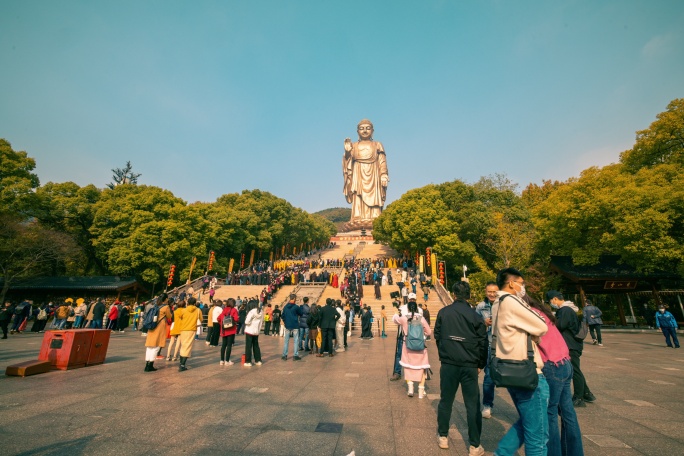 无锡灵山胜境 大佛人流 延时摄影