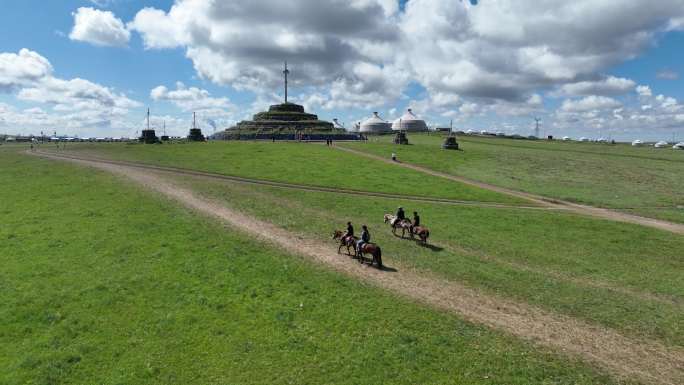 航拍呼伦贝尔大草原