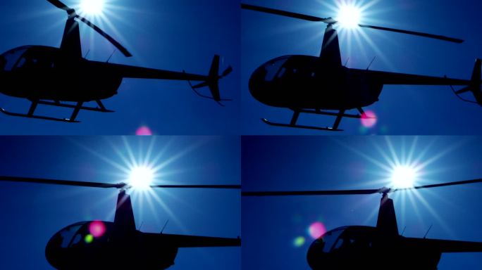 飞行中的直升机螺旋飞机飞行员