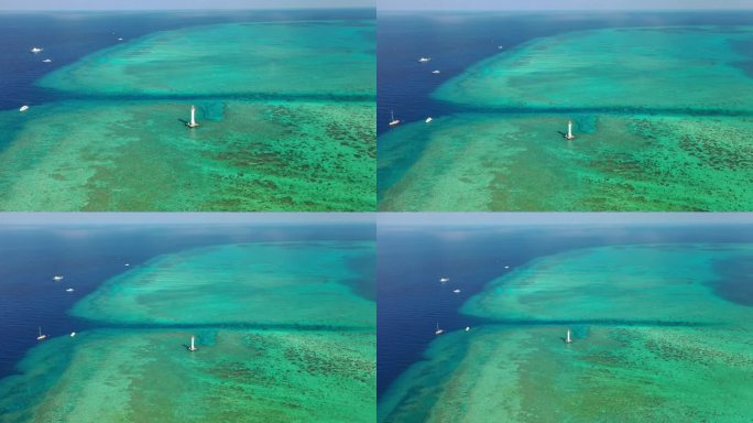 西沙群岛北礁无人灯塔航拍
