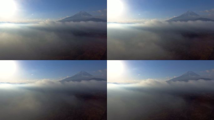 空中：日本富士山震撼壮观