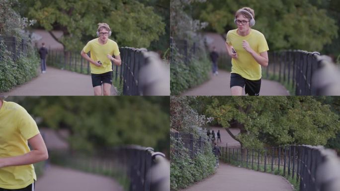 英国4k素材格林威治公园里跑步的少年