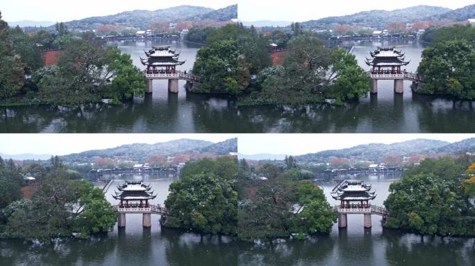 杭州西湖雪景 玉带晴虹