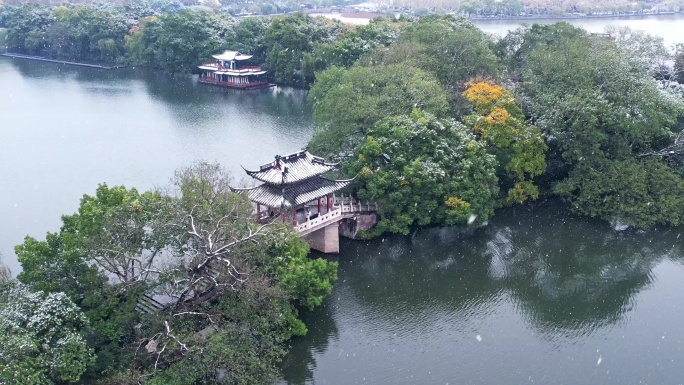 杭州西湖雪景 玉带晴虹