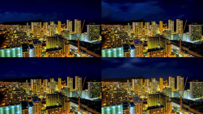 夏威夷檀香山夏威夷檀香山美国殖民地夜景灯