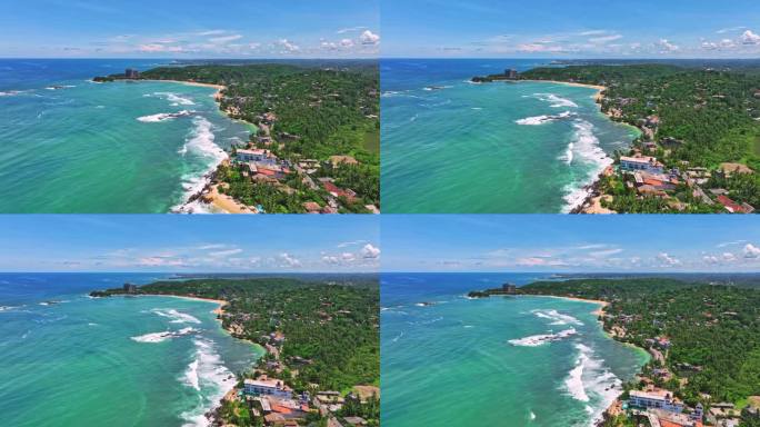 斯里兰卡达拉韦拉海滩鸟瞰图