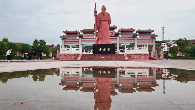 荥经颛顼广场颛顼帝中国红花岗石雕塑