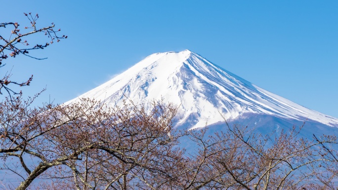 富士雪山的时间流逝