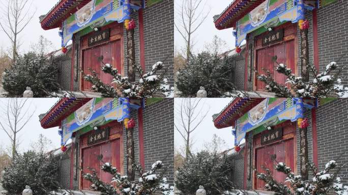 古建筑 雪景