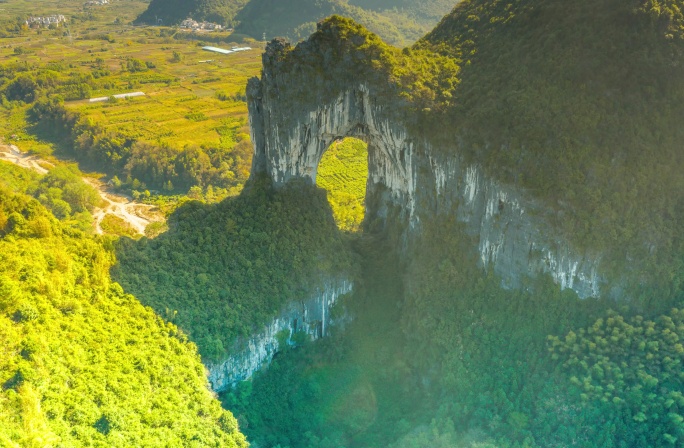 桂林山水山体大气风光景点航拍延时阳朔