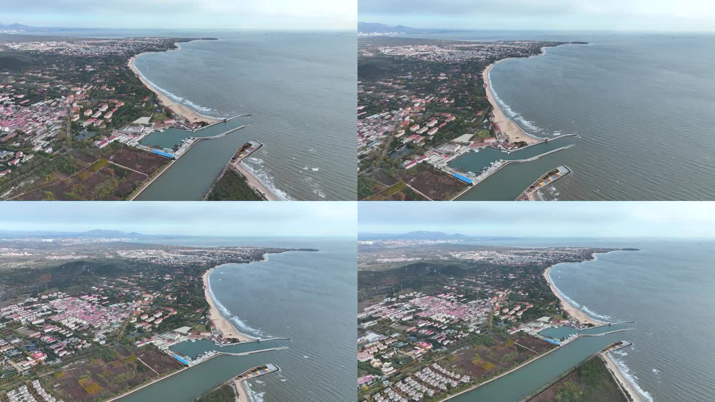 秦皇岛 北戴河 秋景 河流入海 海滨城市