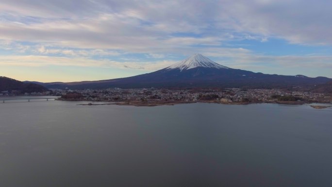 kawaguchiko湖的富士山日落