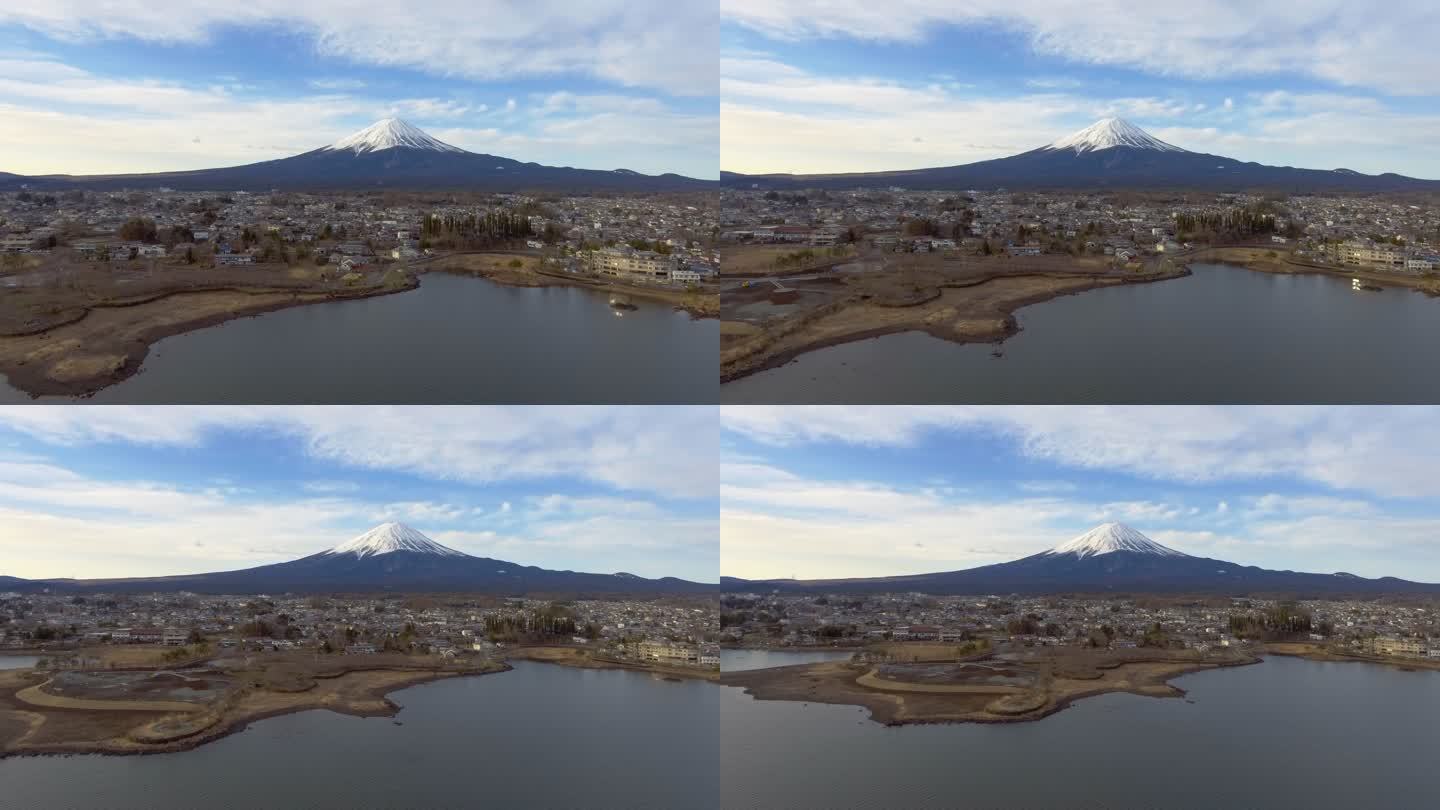 鸟瞰：河口湖富士山