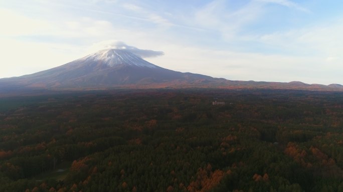 空中：早晨的富士山。