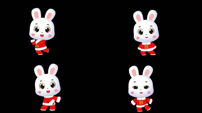 兔子跳舞 卡通兔子 圣诞 新年