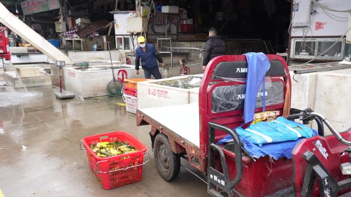 疫情武汉白沙洲水产市场 贩鱼 卖鱼 市场