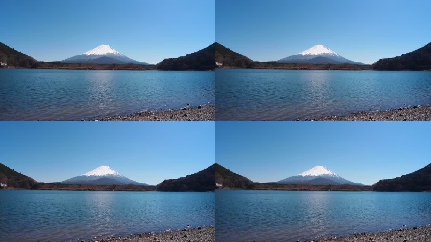 从Shoji湖观赏富士山