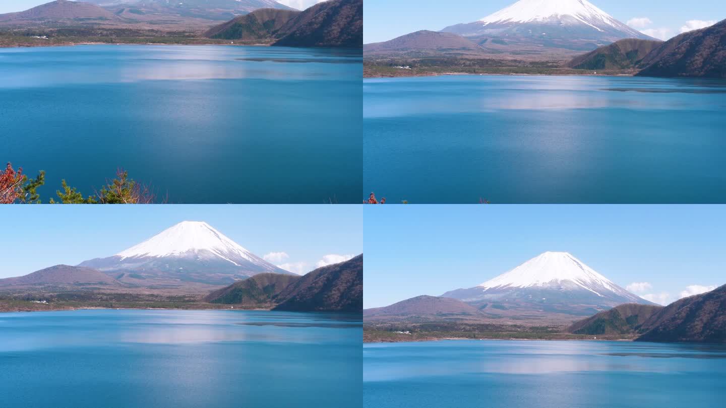 富士山，来自Motosuko湖；换档运动