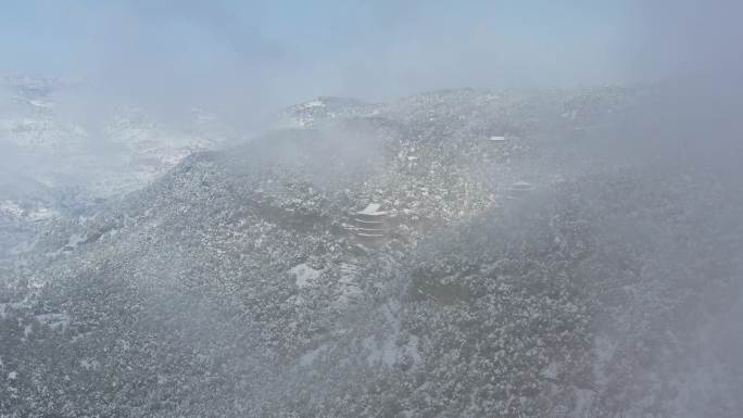 天龙山雪景航拍 4K