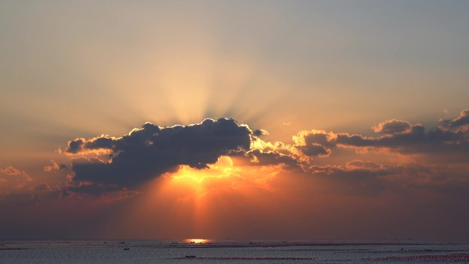 海上太阳升起 日出