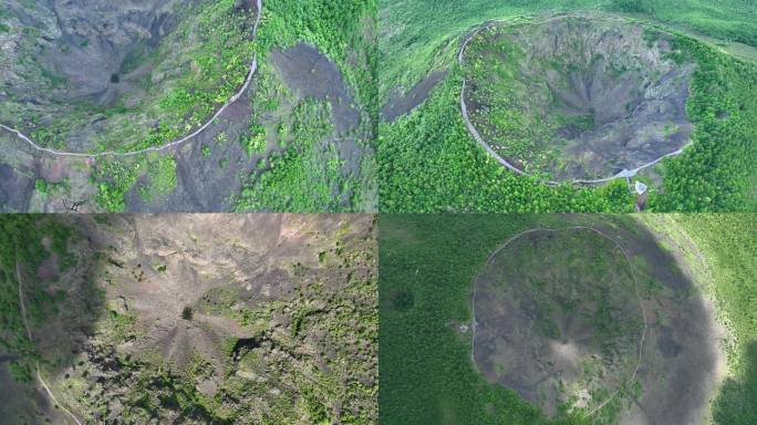 黑龙江五大连池老黑山火山口4K航拍