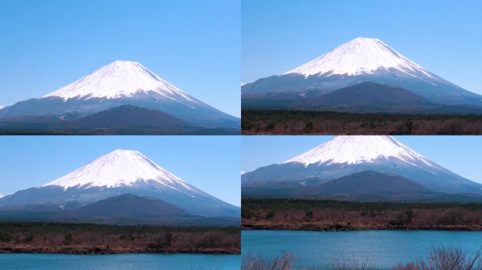 从Shoji湖观赏富士山；色调运动